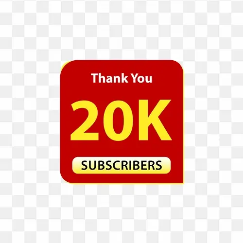 20K subscribers free transparent png design